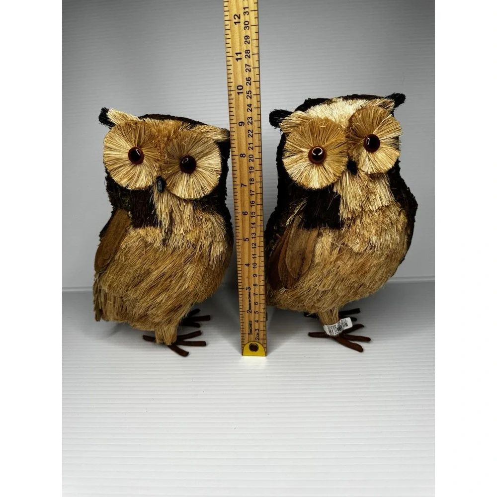Lot Of 2 Pottery Barn Lg Lightweight Woodland Twig Owl Figurine Autumn Decor NWT